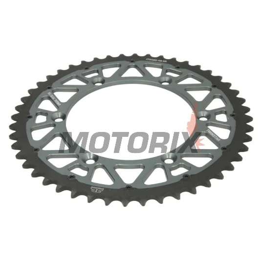 Zadní rozeta -JT- JTX460,48GR, 48 zubů, šedý, hybridní, Kawasaki KDX 200 1984-1985, 1987-1988, 1990-2006, KDX 220 1998-2005, KDX 250 1991-1994, KX 125 1998-1999, 2003, 2006, KX 250 1982, 1986-1988, 1991, 2004-2017, KX 450 2006-2020