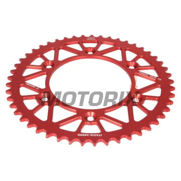 Zadní rozeta -JT- JTA210,49RED, 49 zubů, červený, hliníkový, Betamotor RR 125 2018-2021, RR 250 2013-2021, RR 400 2013-2016, RR 450 2013-2014, Honda CR 125 1979-2007, CR 250 1984-2008, CR 500 1984-2001, CRF 150 2003-2018, CRF 230 2003-2017