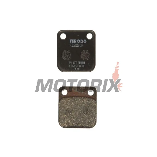 Brzdové destičky -FERODO- FDB250P, Daelim Delfino/NS/Otello/S2/S-Five/History 50-250 1996-2010; Honda CG/CRF 125-150 2003-2016; Kawasaki Eliminator/KLX/KX/KVF/Prairie/Z 65-400 1997-2020; Suzuki DR 125/200 1985-2017; Yamaha YFM Big Bear 350 1999