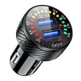 USB adaptér do zapalovače -4 RIDE- 12V, 2xUSB 3.0 + voltmetr - univerzální