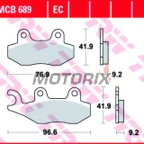 Brzdové destičky -TRW- MCB689, Kawasaki KLF/KVF/KX/KLX, Kymco Agility/Grand Dink/Stryker, Suzuki Burgman, Peugeot Satelis, Honda Rebel/NSR, Husqvarna TE 610, Yamaha YZ (1989-2017)