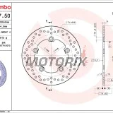 Brzdový kotouč -BREMBO- 68B40750, Yamaha MT-10/YZF-R1/YZF-R6 600-1000 (2003-2021)