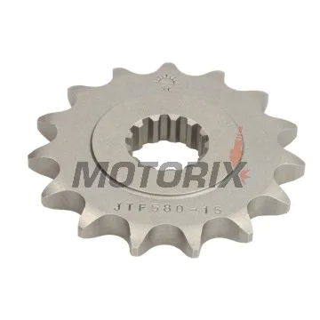 Přední pastorek -JT- JTF580,15, 15 zubů, Yamaha FZ 700 1986-1987, FZ 750 1985-1993, FZ6 600 2004-2009, FZR 1000 1987-1995, FZR 750 1987-1992, FZX 700 1986-1987, FZX 750 1986-1997, GTS 1000 1993-2000, YZF 1000 1996-2003