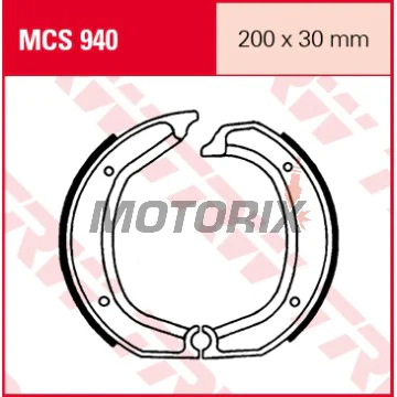 Brzdové čelisti -TRW- MCS940, 200x30mm, BMW R45/R50/R60/R75/R80/R90 series (1969-1985)