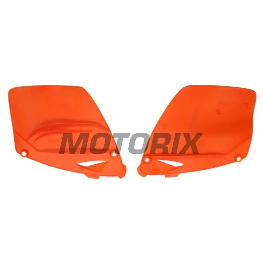 Zadní boční plasty -POLISPORT- oranžové, KTM EXC, SX 125-300 2001-2003