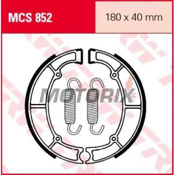 Brzdové čelisti -TRW- MCS852, 180x40mm, Kawasaki EN450-500 Vulcan LTD/GPZ550/GT-GTR550/KZ-Z400-750 LTD/VN400-850 Vulcan Classic/ZL600 Eliminator (1979-2006)