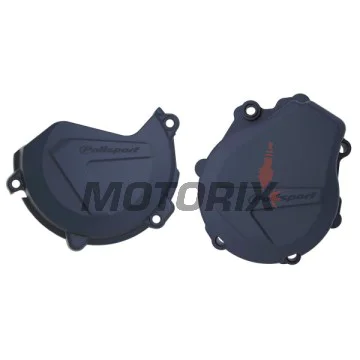 Sada chráničů vodní pumpy, víka spojky a víka statoru -POLISPORT- modré, HUSQVARNA FE 450/501 2017-2024