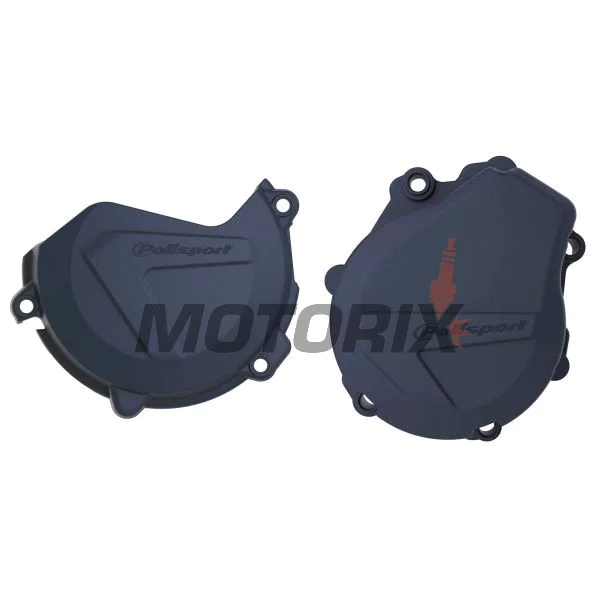 Sada chráničů vodní pumpy, víka spojky a víka statoru -POLISPORT- modré, HUSQVARNA FE 450/501 2017-2024