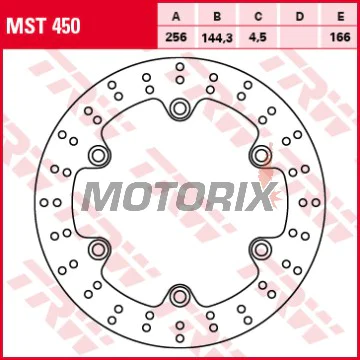 Brzdový kotouč -TRW- MST450, 256mm, Honda Forza/NSS 125 (2015-2017), Honda SH 300i/Sporty ABS (2007-2015)