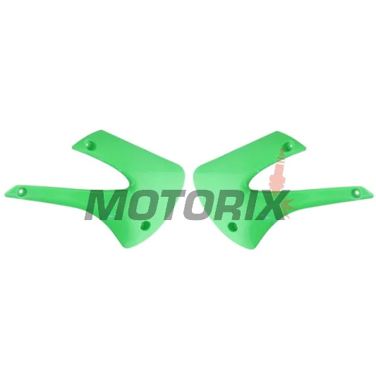 Přední boční plasty -POLISPORT- zelené, KAWASAKI KX 85 2001-2013