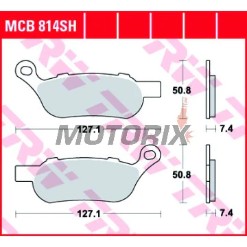 Brzdové destičky -TRW- MCB814SH, Harley Davidson FLSTF Fat Boy, FLSTN Softail Deluxe, FXCW Softail Rocker, FXCWC Softail Rocker C, FXDC Dyna Super Glide Custom, FXDF Fat Bob, FXDL Dyna Low Rider, FXDWG Dyna Wide Glide, FXST Softail Standard, FXSTC Softail