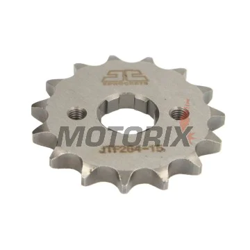 Přední pastorek -JT- JTF264,15, 15 zubů, Derbi Senda 125 2004-2007, Honda C 90 1975-1986, CBZ 125 2001, EZ 90 1993-1996, Kymco Pulsar 125 2001-2005, 2008-2010
