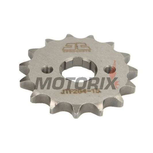 Přední pastorek -JT- JTF264,15, 15 zubů, Derbi Senda 125 2004-2007, Honda C 90 1975-1986, CBZ 125 2001, EZ 90 1993-1996, Kymco Pulsar 125 2001-2005, 2008-2010