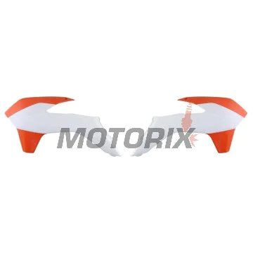 Přední boční plasty -POLISPORT- oranžové/bílé, KTM EXC, EXC-F, SX, SX-F, XC, XC-F 125-500 2013-2016