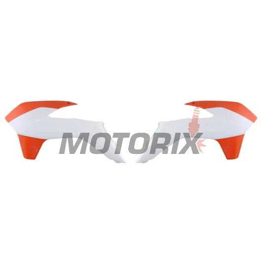 Přední boční plasty -POLISPORT- oranžové/bílé, KTM EXC, EXC-F, SX, SX-F, XC, XC-F 125-500 2013-2016