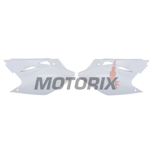 Zadní boční plasty -POLISPORT- bílé, KAWASAKI KX 450 2005-2008