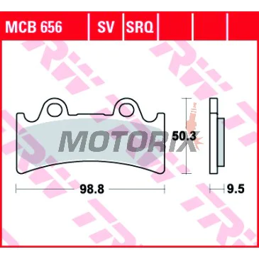 Brzdové destičky -TRW- MCB656SV, Triumph Daytona 900 Super III + Yamaha FZR1000 Genesis Exup/YZF750R-SP (1993-1998)