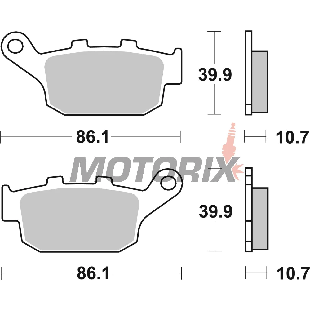 Brzdové destičky -BREMBO- 07HO2711, Buell Cyclone/Lightning/Thunderbolt/Ulysses, Honda CB-1/Deauville/Hawk/Revere/Dominator/Transalp/Africa Twin, Triumph America/Daytona 955i/Street Triple 675/TT600 (1988-2012)
