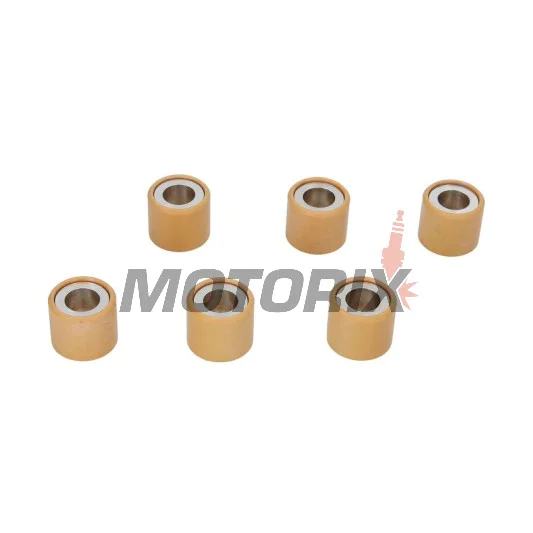 Válečky variátoru -RMS- 19x17mm, 7.3g, 6ks, Aprilia Atlantic 125 2003-2010, Aprilia Scarabeo 125 2003-2010, Aprilia Sportcity 125 2006-2013, Derbi GP1 125 2006-2008, Derbi Rambla 125 2008-2009, Gilera D.N.A 125 2002