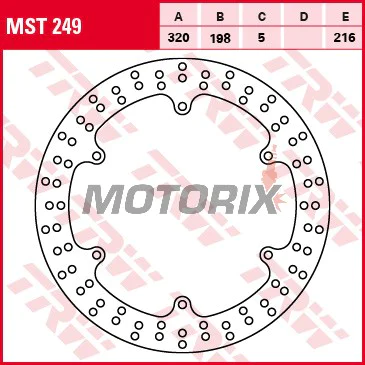 Brzdový kotouč -TRW- MST249, 320mm, Yamaha XJ600N/XJ600S Diversion + XVZ1300 Royal Star, Tour Classic, Venture & Tour Deluxe cruiser models (1992-2001)