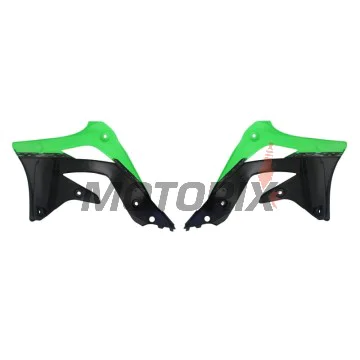 Přední boční plasty -POLISPORT- černé/zelené, KAWASAKI KX 450 2012-2015