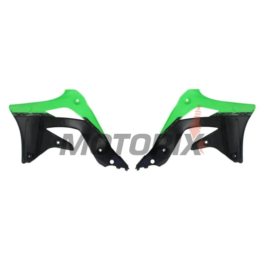Přední boční plasty -POLISPORT- černé/zelené, KAWASAKI KX 450 2012-2015