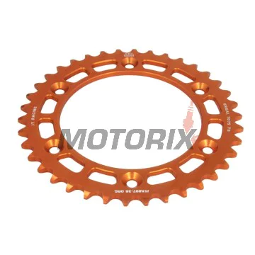Zadní rozeta -JT- JTA897,38ORG, 38 zubů, oranžový, hliníkový, Husaberg FC 350 1996, FC 400 1996-1999, FC 450 2004-2006, FC 501/600 2000, FC 550 2003-2008, FE 250 2013-2014, FE 350 1996, 2013, FE 390 2010-2012, FE 400 2000-2003, FE 450 2004-2014