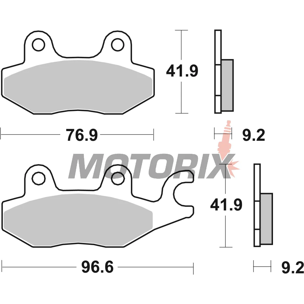 Brzdové destičky -BREMBO- 07HO4008, Kymco Hipster 125 (2001-2004)