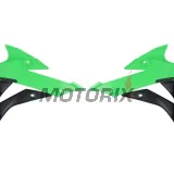 Přední boční plasty -POLISPORT- černé/zelené, KAWASAKI KX 85 2014-2021