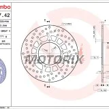 Brzdový kotouč -BREMBO- 68B40742, Yamaha XT 600E/600Z Tenere, XTZ 660 Tenere (1986-2003)
