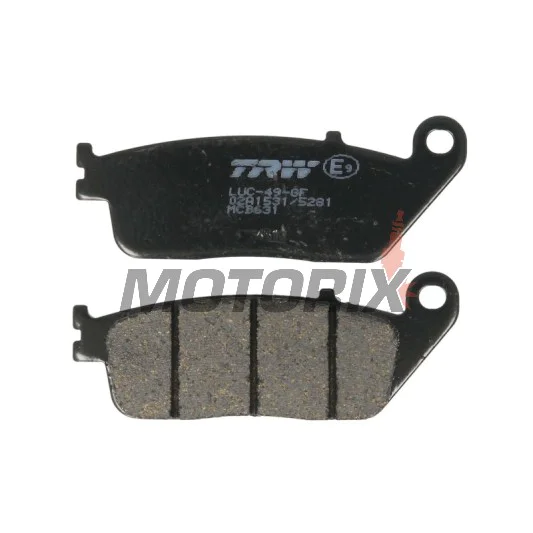 Brzdové destičky -TRW- MCB631, Honda CBR1000F (1990-1992), Honda RVF750R (1994-1997), Honda ST1100 Pan European/ABS (1990-2001), Kymco People 250 (2004-2005), Yamaha MT-01 1700 (2004-2011), Yamaha X-Max 125 ABS (2011-2012)