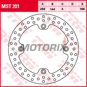 Brzdový kotouč -TRW- MST201, 256mm, Honda CB450S + NX500/650 Dominator + XL600V/650V/700V Transalp + XR650L (1986-2013)