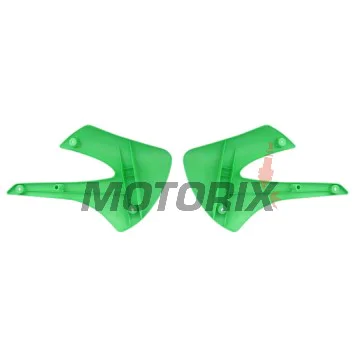 Přední boční plasty -POLISPORT- zelené, KAWASAKI KX 85 2001-2013