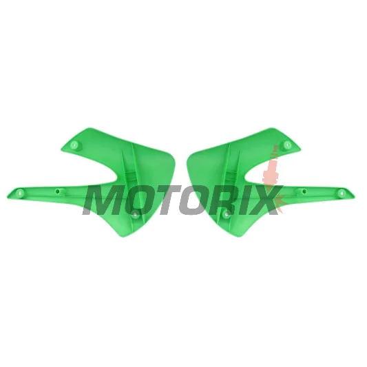 Přední boční plasty -POLISPORT- zelené, KAWASAKI KX 85 2001-2013