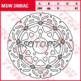 Brzdový kotouč -TRW- MSW248RAC, 290mm, Suzuki GSF 650/650S/650A Bandit (2005-2006)/GSX 750F (2003-2006)/M 1500 Intruder (2009-2012)/SV 650/650S (2003-2009)/VLR 1800R/1800RT Intruder (2008-2013)/VZ 1500 Intruder (2009-2013)