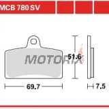 Brzdové destičky -TRW- MCB780SV, Aprilia RS4 50, Derbi GPR 125 Nuda, Rieju Tango 125/125 Pro