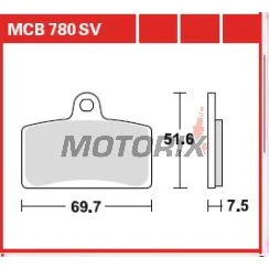 Brzdové destičky -TRW- MCB780SV, Aprilia RS4 50, Derbi GPR 125 Nuda, Rieju Tango 125/125 Pro
