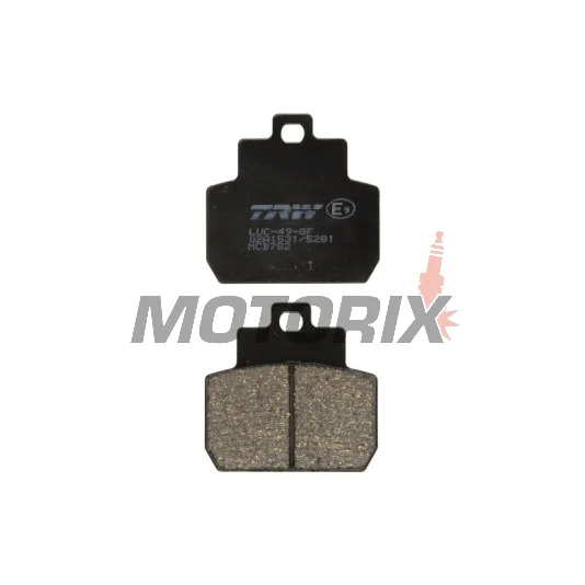 Brzdové destičky -TRW- MCB782, Piaggio/Vespa GTS 250/250ie/ABS (2005-2016), GTV 250/300 (2007-2014), MP3 125/125ie (2006-2008), X8 125/150/200/250/400 (2005-2008), X9 125/250 Evolution (2005-2008)