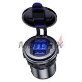 USB adaptér -4 RIDE- 12V, 2xUSB 3.0 + voltmetr, 2 pinů - univerzální