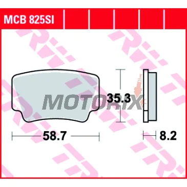 Brzdové destičky -TRW- MCB825SI, KTM SX/XC Quad/ATV 450, 505, 525 (2008-2013)