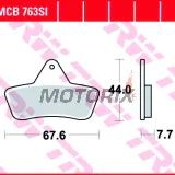 Brzdové destičky -TRW- MCB763SI, Arctic Cat 250/300/400/440/454/500 ATV 2x4/4x4/Autom. (1998-2004), Arctic Cat Bear Cat 450/454 2x4/4x4 (1996-1998)