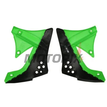 Přední boční plasty -POLISPORT- černé/zelené, KAWASAKI KX 450 2009-2011