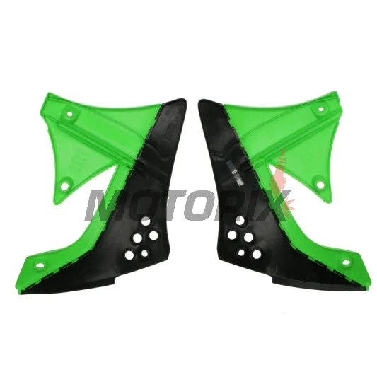 Přední boční plasty -POLISPORT- černé/zelené, KAWASAKI KX 450 2009-2011