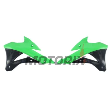 Přední boční plasty -POLISPORT- černé/zelené, KAWASAKI KX 85 2014-2021