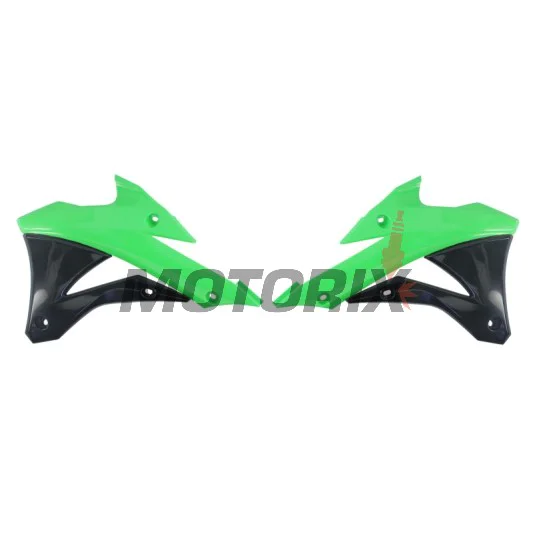 Přední boční plasty -POLISPORT- černé/zelené, KAWASAKI KX 85 2014-2021