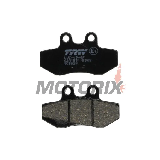 Brzdové destičky -TRW- MCB629, Aprilia Classic/Pegaso/RX/Red Rose/Tuareg 125 Beta RR50 Bultaco Lobito 50/75 Derbi GPR50 Gilera Runner 125/180 Husqvarna WXE125 Peugeot XR6 50 Rieju MRX/RR/RS-1/SMX Sachs Roadster 125V2 Simson 125SM