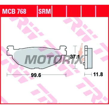 Brzdové destičky -TRW- MCB768SRM, sintrované, Yamaha Tmax XP500/TMAX ABS (2004-2007), Yamaha Majesty YP400 (2005)