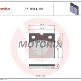 Brzdové destičky -BREMBO- 07BB1408, Aprilia AF1, Benelli 350/500/650/SEI, BMW K/R/K1, Ducati Monster/SS/Paso, Laverda, Moto Guzzi California/Le Mans, MZ ETZ/Saxon/Silver Star 1974-2007