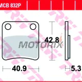 Brzdové destičky -TRW- MCB832P, Aprilia Mana/SRV, BMW C 600/650/Evolution, Honda Africa Twin/Silver Wing/Integra/VFR, Kymco Maxxer, Piaggio Carnaby/MP3 (2001-2018)