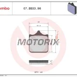 Brzdové destičky -BREMBO- 07BB3396, Aprilia RSV Mille/RSV1000R, Benelli TnT/Tornado, BMW S1000RR/S1000R
